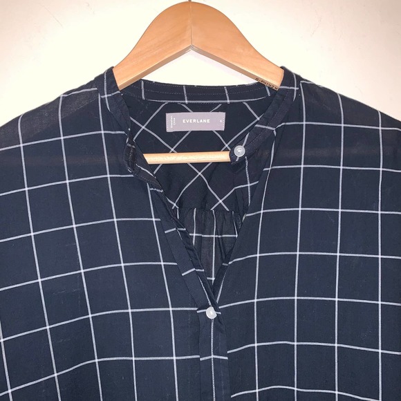 Everlane Collarless Air Shirt Button Down Blouse 6 - Picture 7 of 11